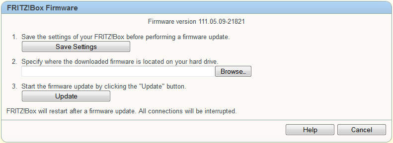 Hoe kan ik de firmware van mijn FRITZ!Box Fon WLAN 7360 vernieuwen